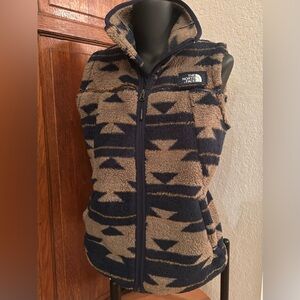 Women’s The North Face Fleece Vest in Blue and Brown